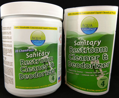 Sanitary Restroom Cleaner Concentrate 20 pack Jar - Aqua Chempacs